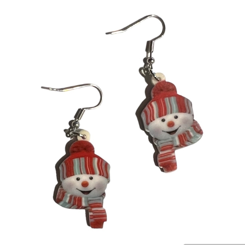 Snowman Earrings Festive Holiday Frosty Winter Magic Jewelry